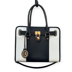 Two Tone Satchel Top Handle Bags Work Tote